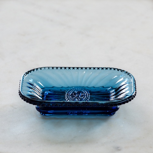 Glass Bijou Soap Dish Blue by Grand Illusions